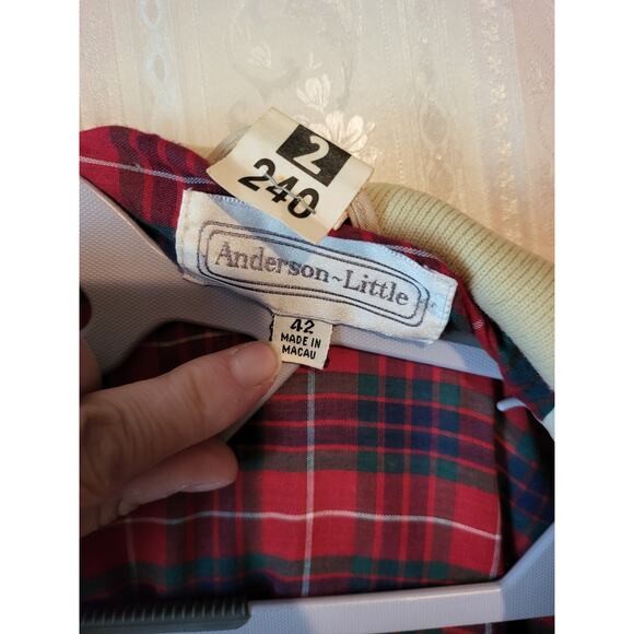 Vintage Anderson Little Harrington Jacket 42 Beige Plaid Lined Classic Coat - Picture 10 of 11